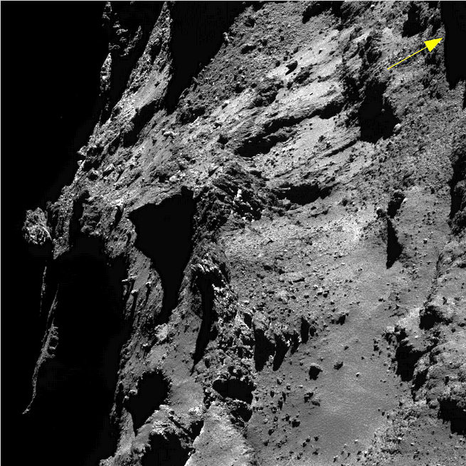 Landschaft auf dem Kometen Tschurjumow-Gerassimenko
